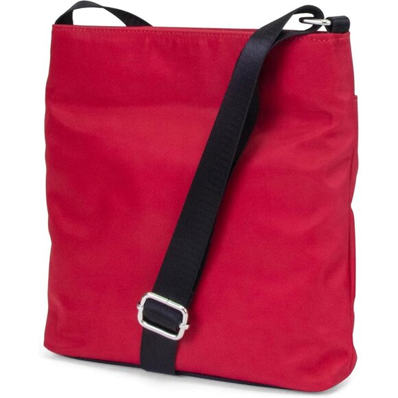 Women's Red Diver Nylon Small Crossbody Bag Purse Adjustable Shoulder Strap - Picture 4 of 6